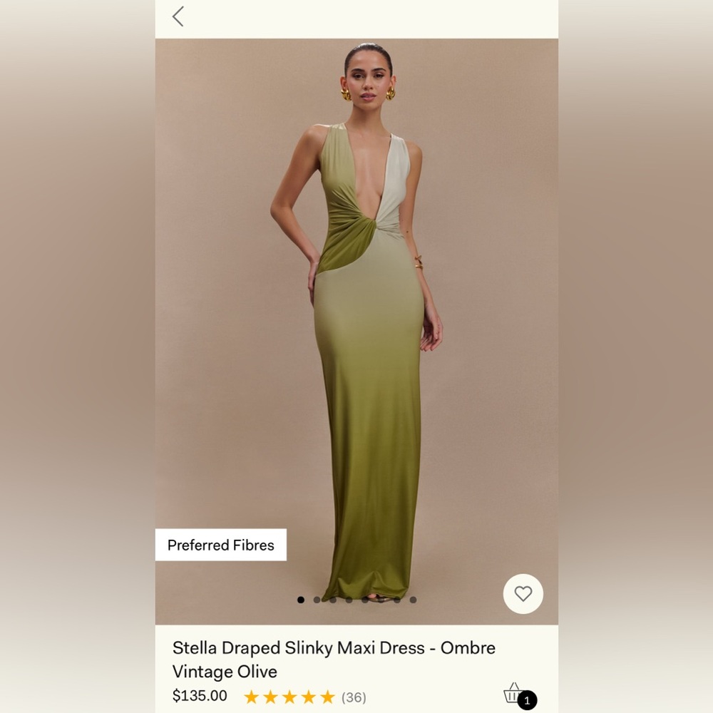 Meshki Green Plunge Backless Maxi Gown